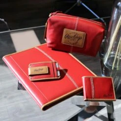 Rawlings "Pop" Baseball Stitch Front Pocket Wallet -Rawlings Shop POP RED 101